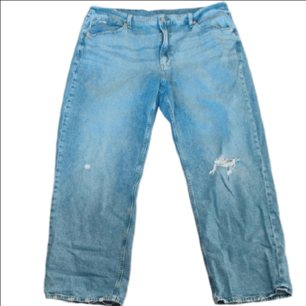 GAP 90s Loose High Rise Women's Plus Size 34/18R Relaxed Fit Light Blue Jeans